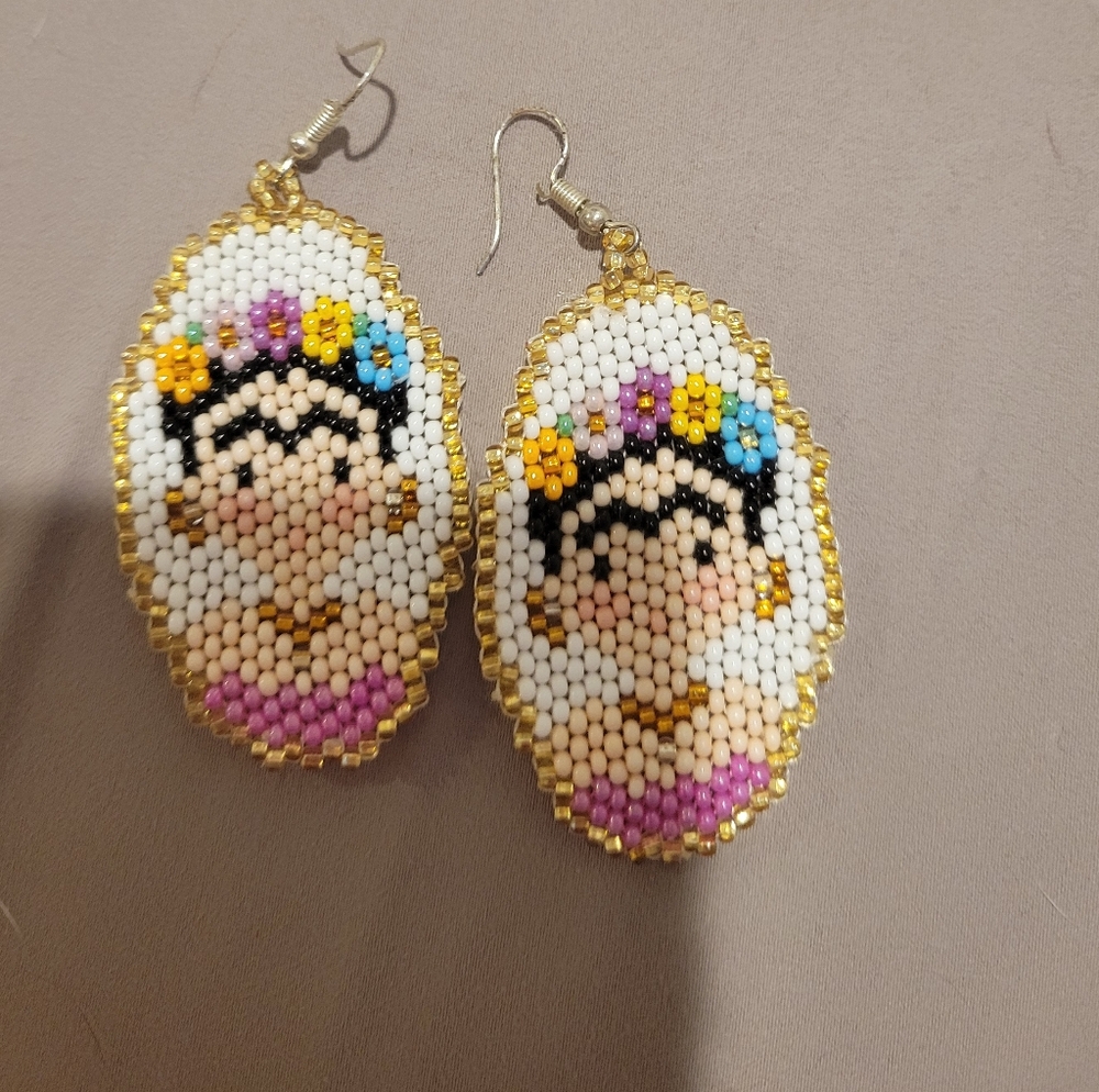 Frida Karlo Colorful Beaded Earrings